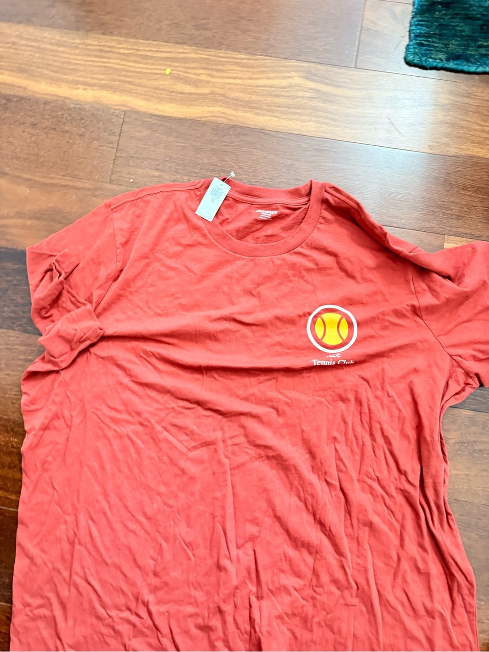 Old Navy Coral Red Tennis Club Graphic Short Sleeve Tee